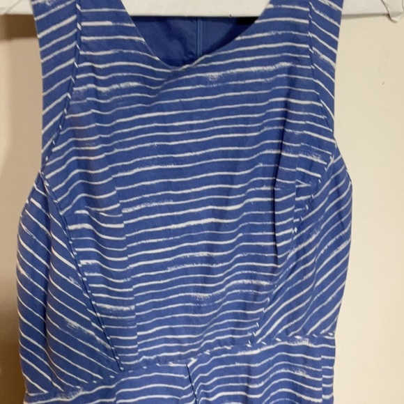 Gap dress blue and white with pockets mooth linen-cotton weave, lining in bodice - Picture 4 of 9